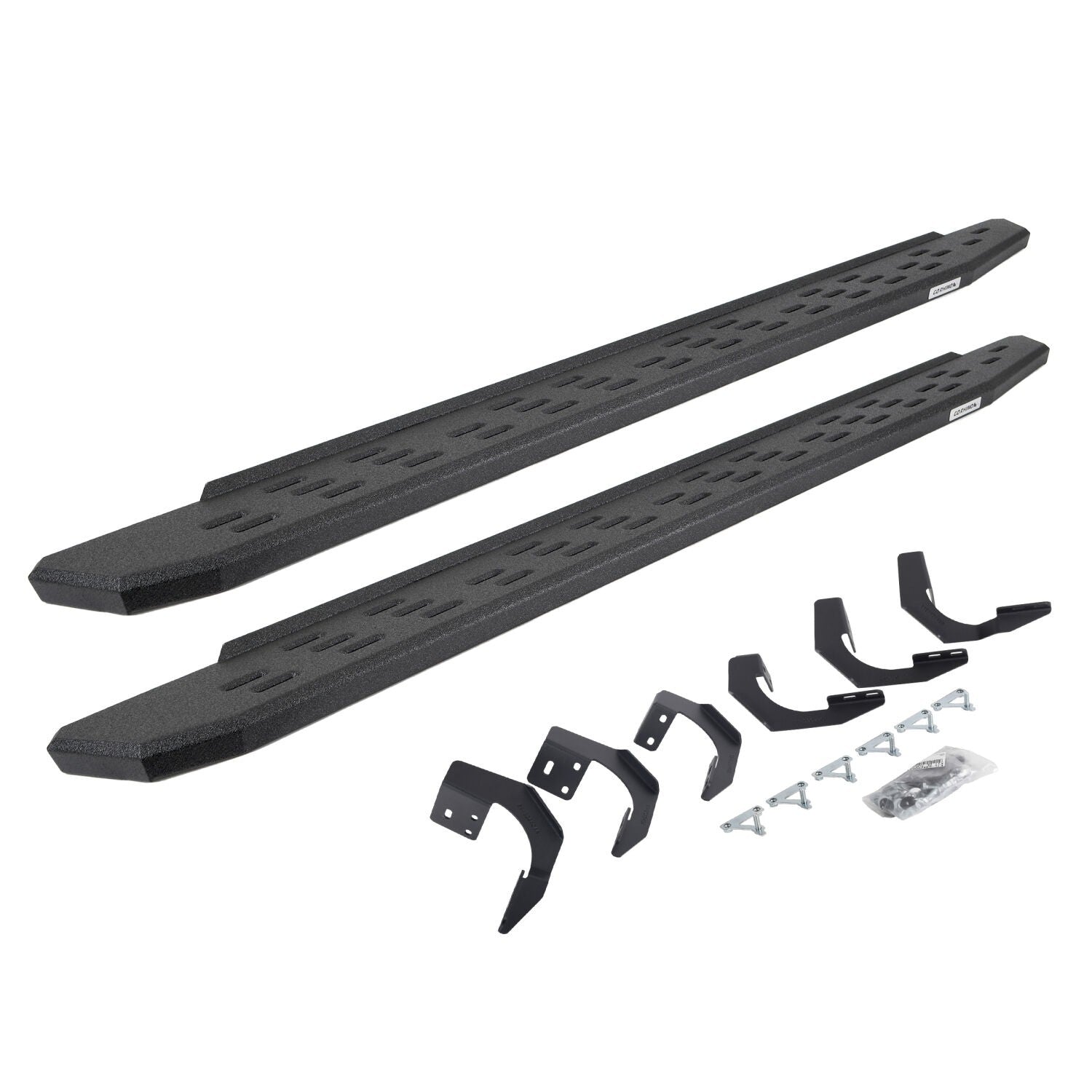 RB30 Running Boards with Mounting Bracket Kit Protective Bedliner Coating 2015-2018 Ram 1500 Go Rhino