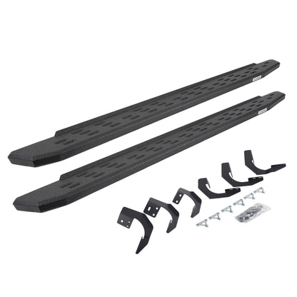 RB30 Running Boards with Mounting Bracket Kit Protective Bedliner Coating 2015-2018 Ram 1500 Go Rhino