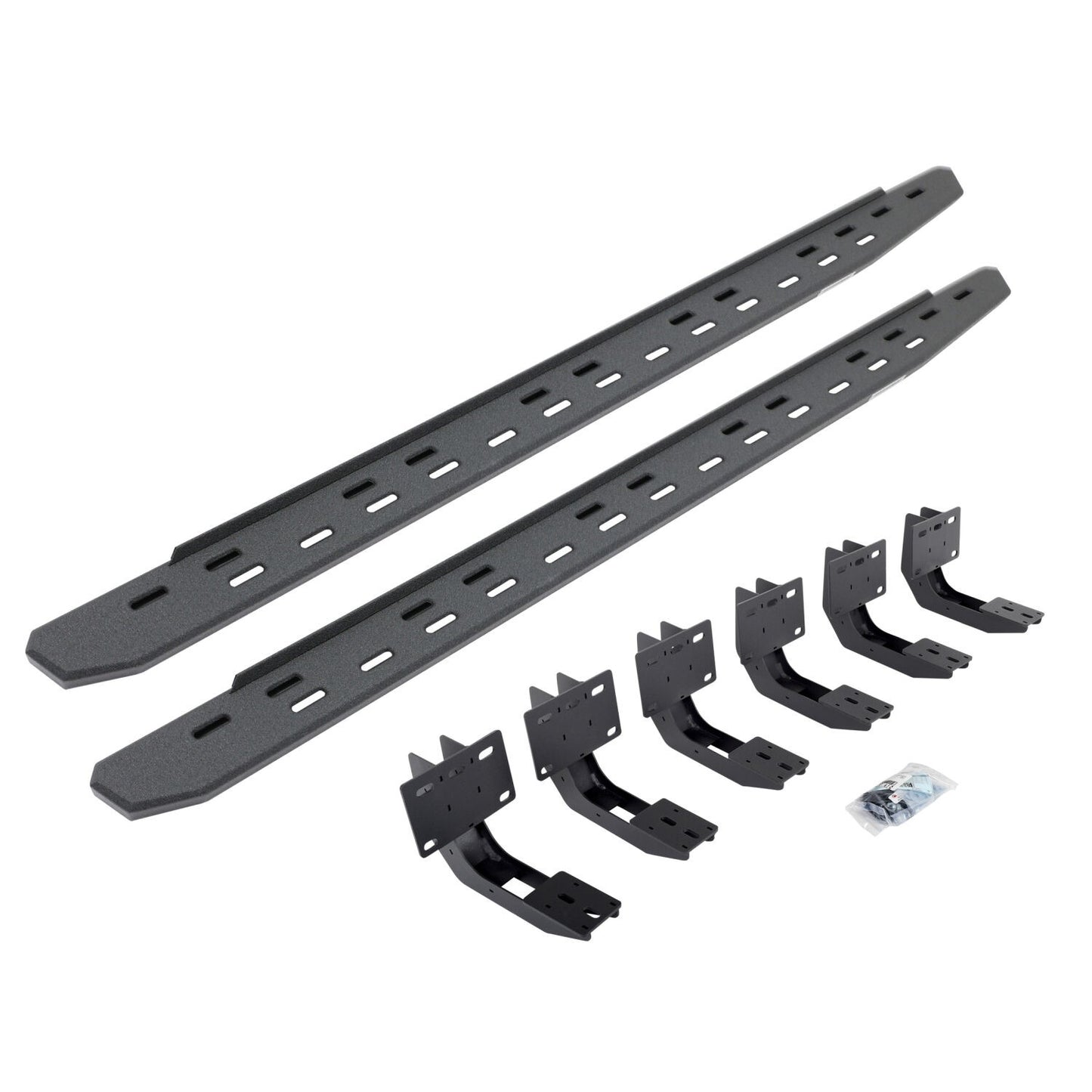 RB30 Slim Line Running Boards with Mounting Bracket Kit Protective Bedliner Coating 2019-2025 Ram 1500 Go Rhino-4