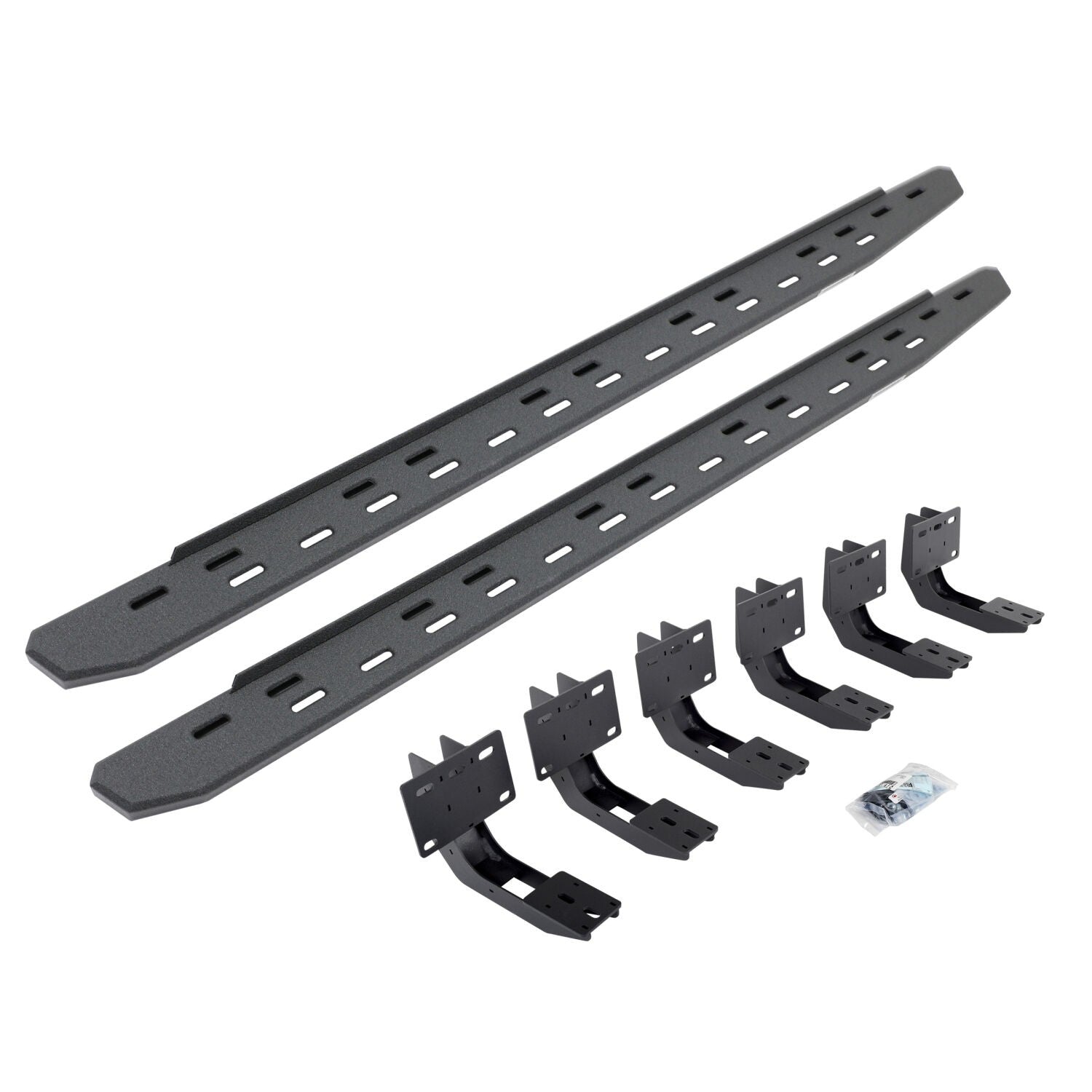 RB30 Slim Line Running Boards with Mounting Bracket Kit Protective Bedliner Coating 2019-2025 Ram 1500 Go Rhino-4