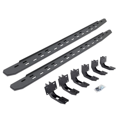 RB30 Slim Line Running Boards with Mounting Bracket Kit Protective Bedliner Coating 2019-2025 Ram 1500 Go Rhino-4