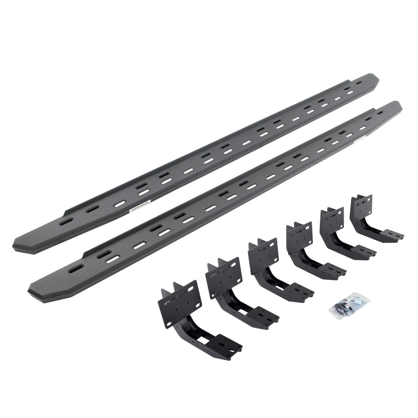 RB30 Slim Line Running Boards with Mounting Bracket Kit Textured Black 2019-2025 Ram 1500 Go Rhino