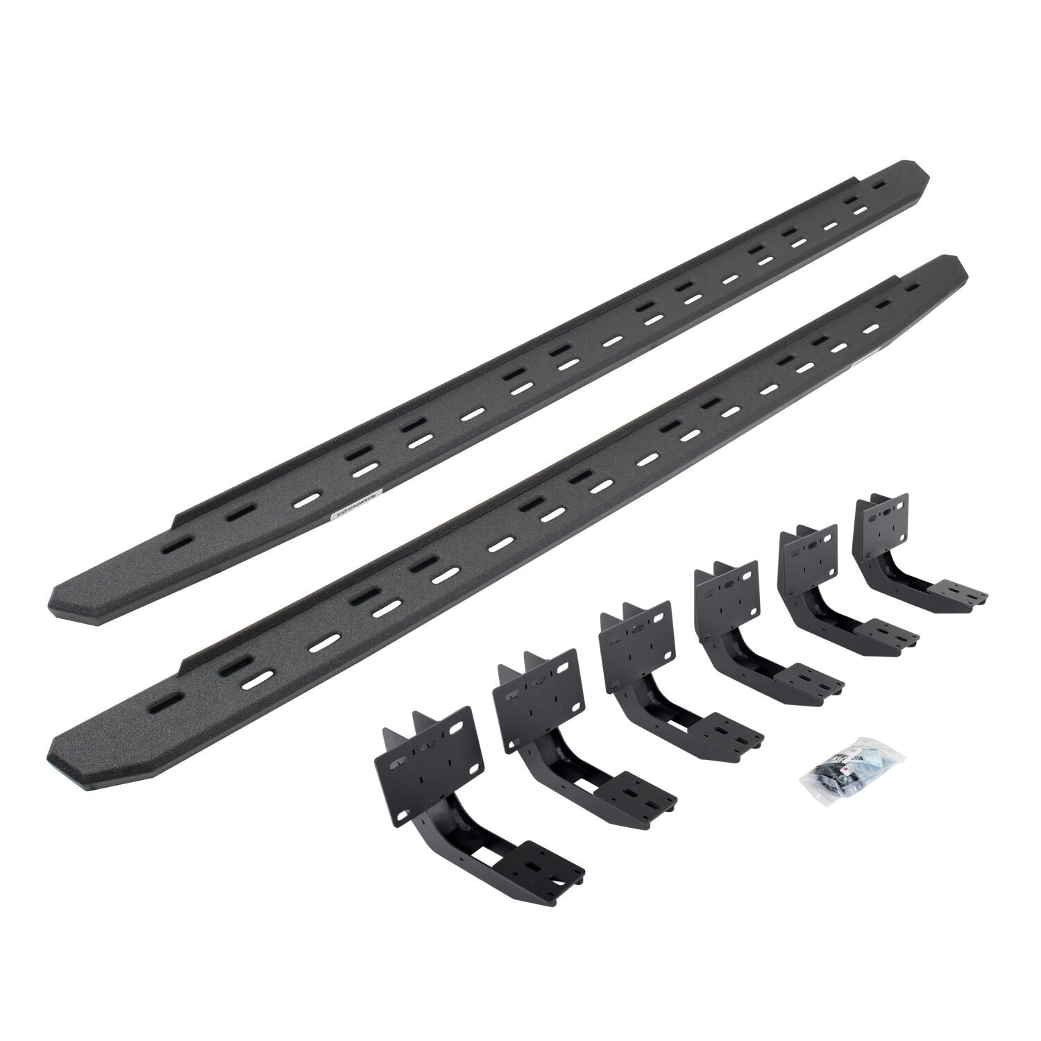 RB30 Slim Line Running Boards with Mounting Bracket Kit Protective Bedliner Coating 2019-2025 Ram 1500 Go Rhino