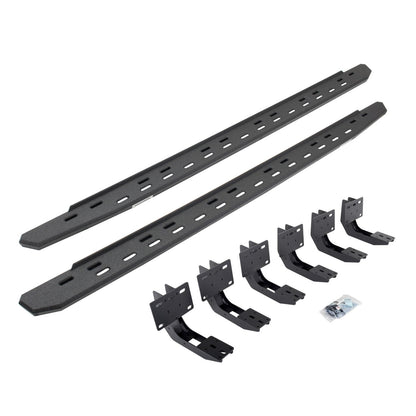 RB30 Slim Line Running Boards with Mounting Bracket Kit Protective Bedliner Coating 2019-2025 Ram 1500 Go Rhino