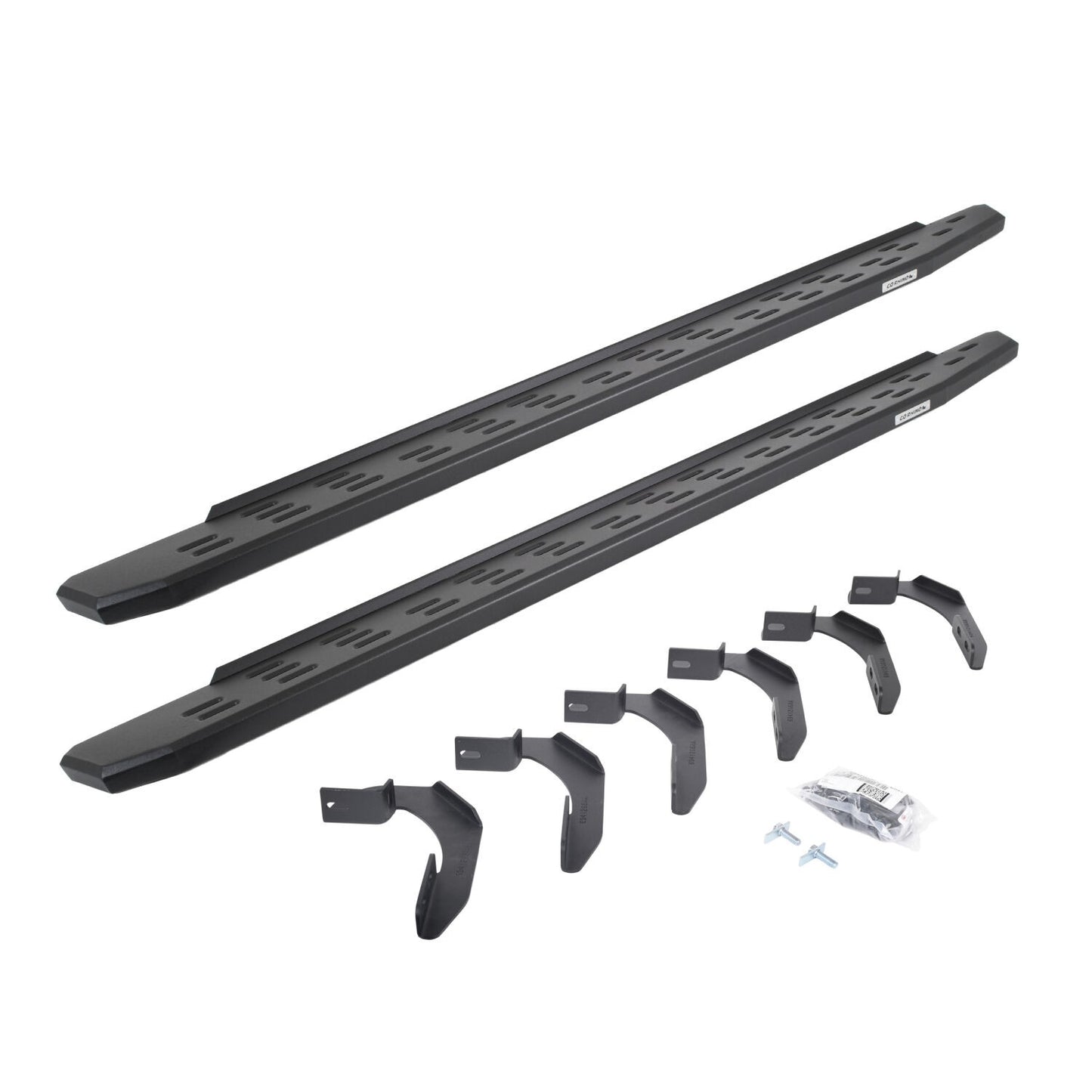 RB30 Running Boards W/Mounting Bracket Kit Textured Black 2005-2026 Nissan Frontier Go Rhino