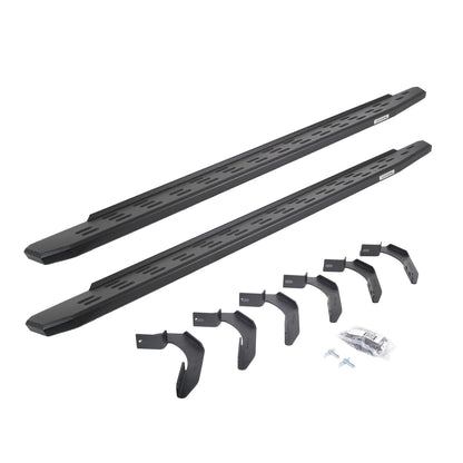 RB30 Running Boards W/Mounting Bracket Kit Textured Black 2005-2026 Nissan Frontier Go Rhino