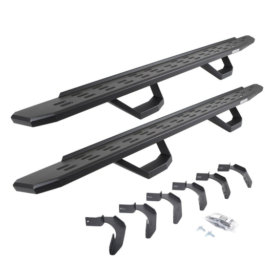 RB30 Running Boards with Mounting Brackets & 2 Pairs of Drops Steps Kit Textured Black 2005-2026 Nissan Frontier Go Rhino