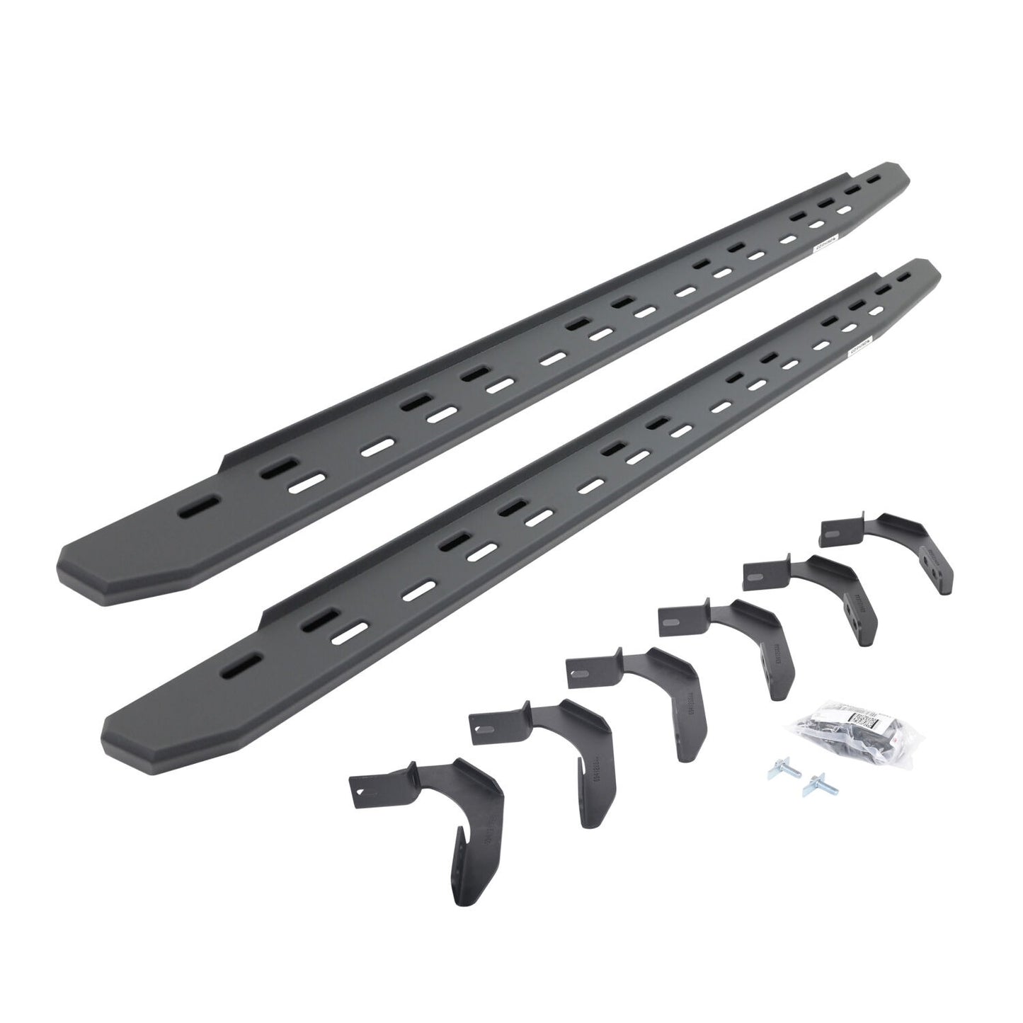 RB30 Slim Line Running Boards with Mounting Bracket Kit Textured Black 2005-2026 Nissan Frontier Go Rhino