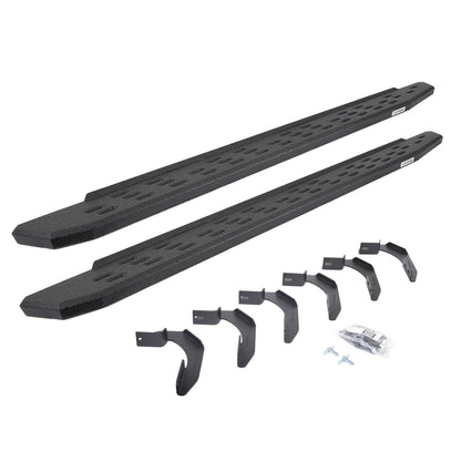 RB30 Running Boards with Mounting Bracket Kit Protective Bedliner Coating 2005-2026 Nissan Frontier Go Rhino