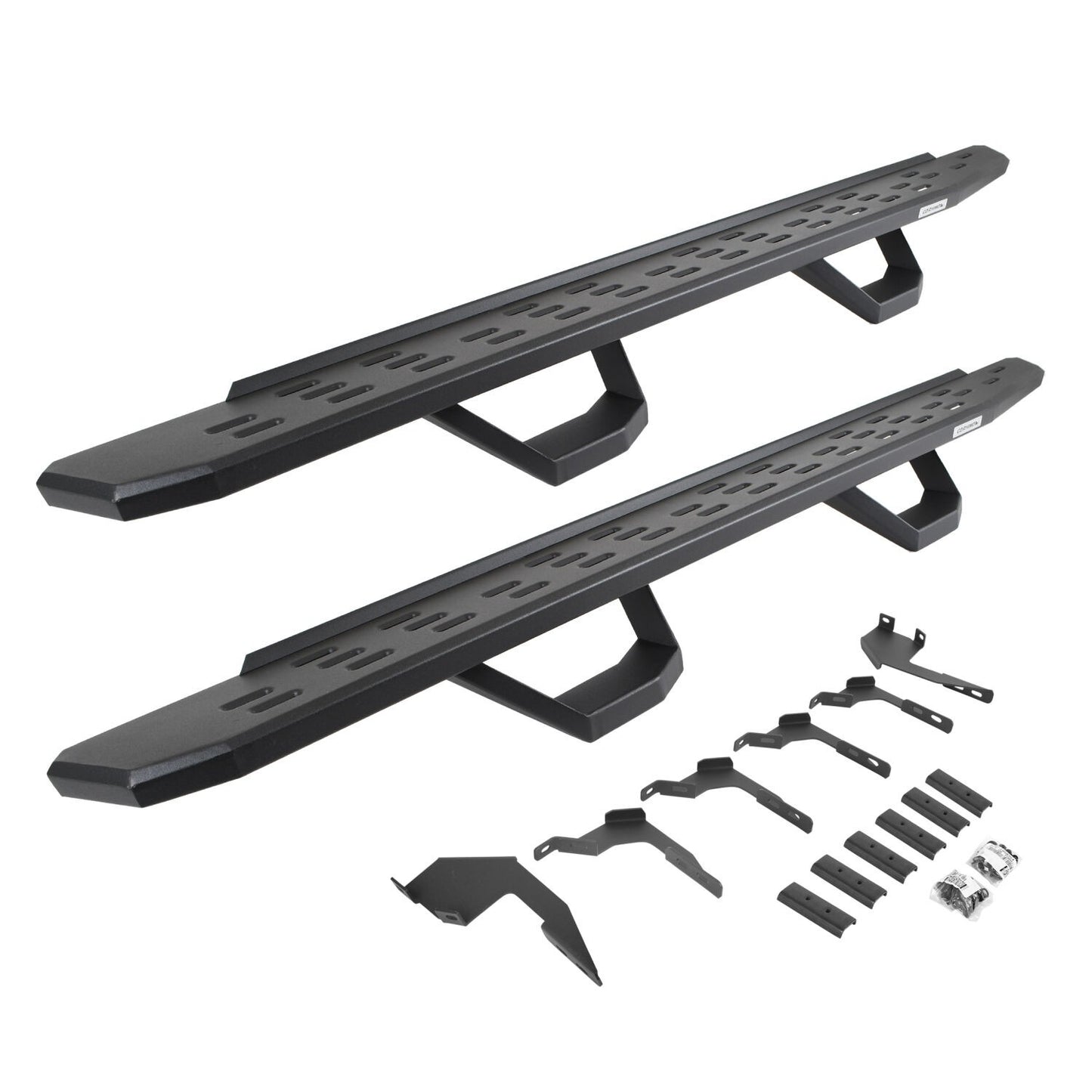 RB30 Running Boards with Mounting Brackets & 2 Pairs of Drops Steps Kit Textured Black 2019-2026 Ford Ranger Go Rhino