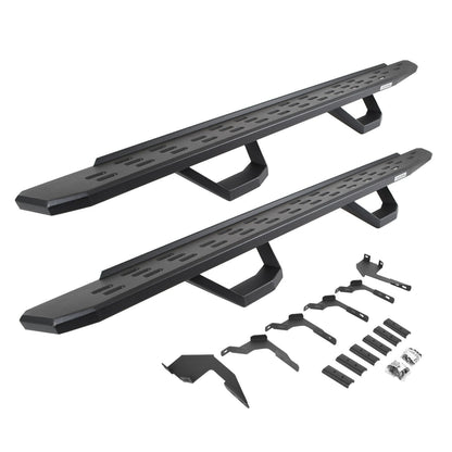 RB30 Running Boards with Mounting Brackets & 2 Pairs of Drops Steps Kit Textured Black 2019-2026 Ford Ranger Go Rhino