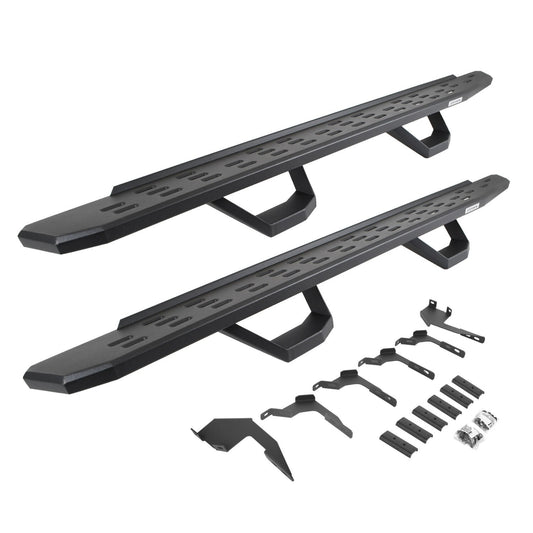RB30 Running Boards with Mounting Brackets & 2 Pairs of Drops Steps Kit Textured Black 2019-2026 Ford Ranger Go Rhino