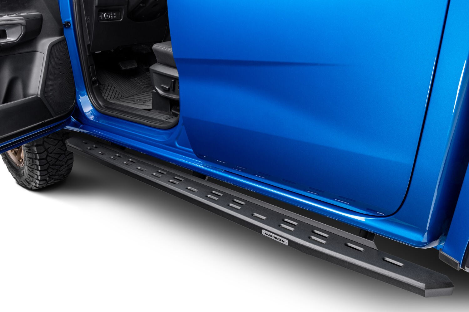 RB30 Slim Line Running Boards with Mounting Bracket Kit Textured Black 2019-2026 Ford Ranger Go Rhino-3