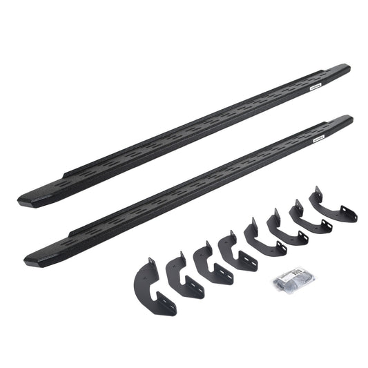 RB30 Running Boards with Mounting Bracket Kit Protective Bedliner Coating 2007-2021 Toyota Tundra Go Rhino