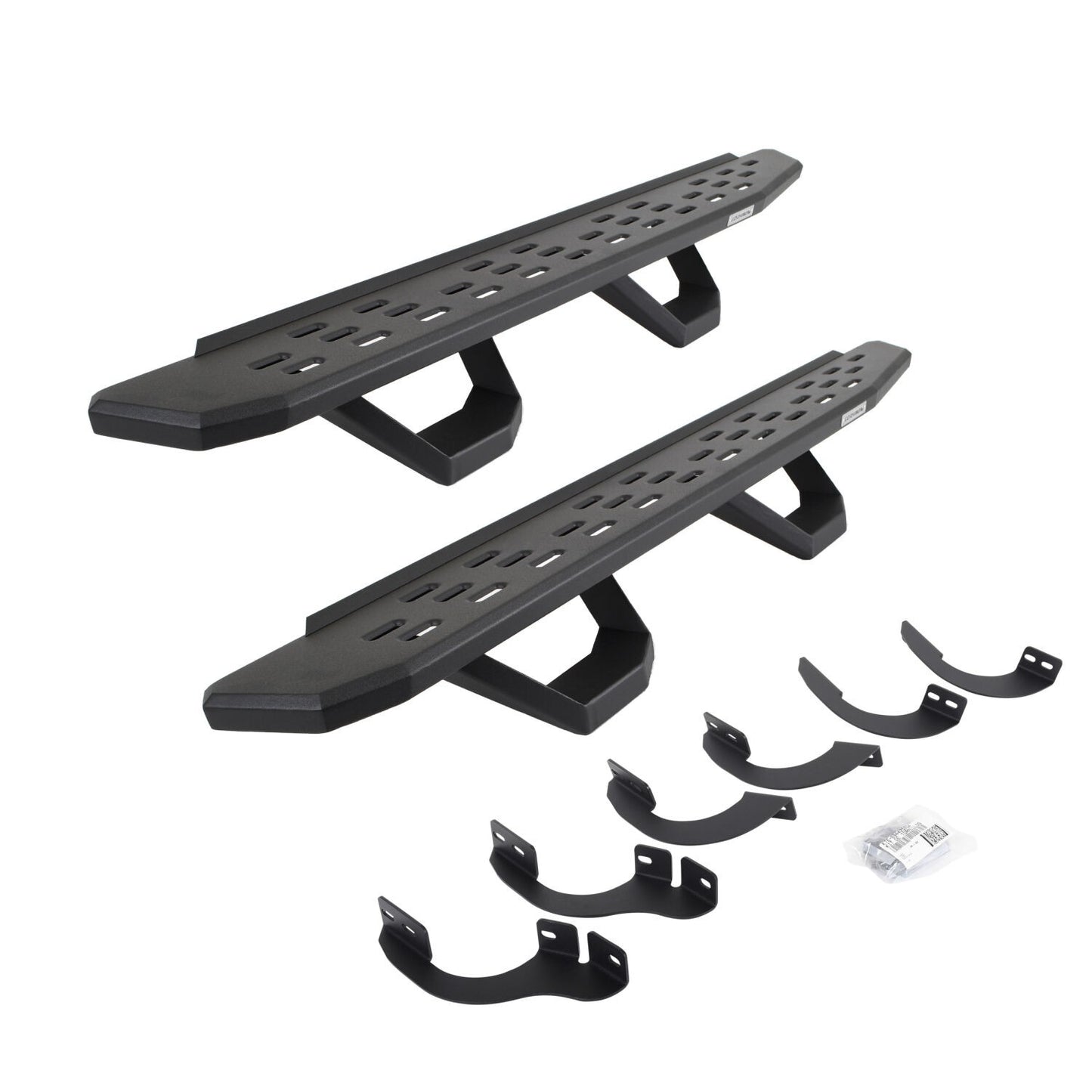 RB30 Running Boards with Mounting Brackets & 2 Pairs of Drops Steps Kit Textured Black 2014-2024 Toyota 4Runner Go Rhino
