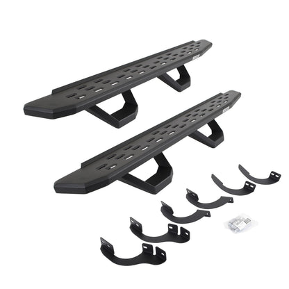 RB30 Running Boards with Mounting Brackets & 2 Pairs of Drops Steps Kit Textured Black 2014-2024 Toyota 4Runner Go Rhino