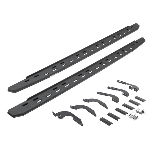 RB30 Slim Line Running Boards with Mounting Bracket Kit Protective Bedliner Coating 2005-2023 Toyota Tacoma Go Rhino