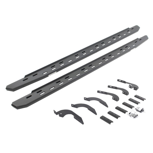 RB30 Slim Line Running Boards W/Bracket Kit Text Black 2024-2026 Toyota Tacoma Go Rhino