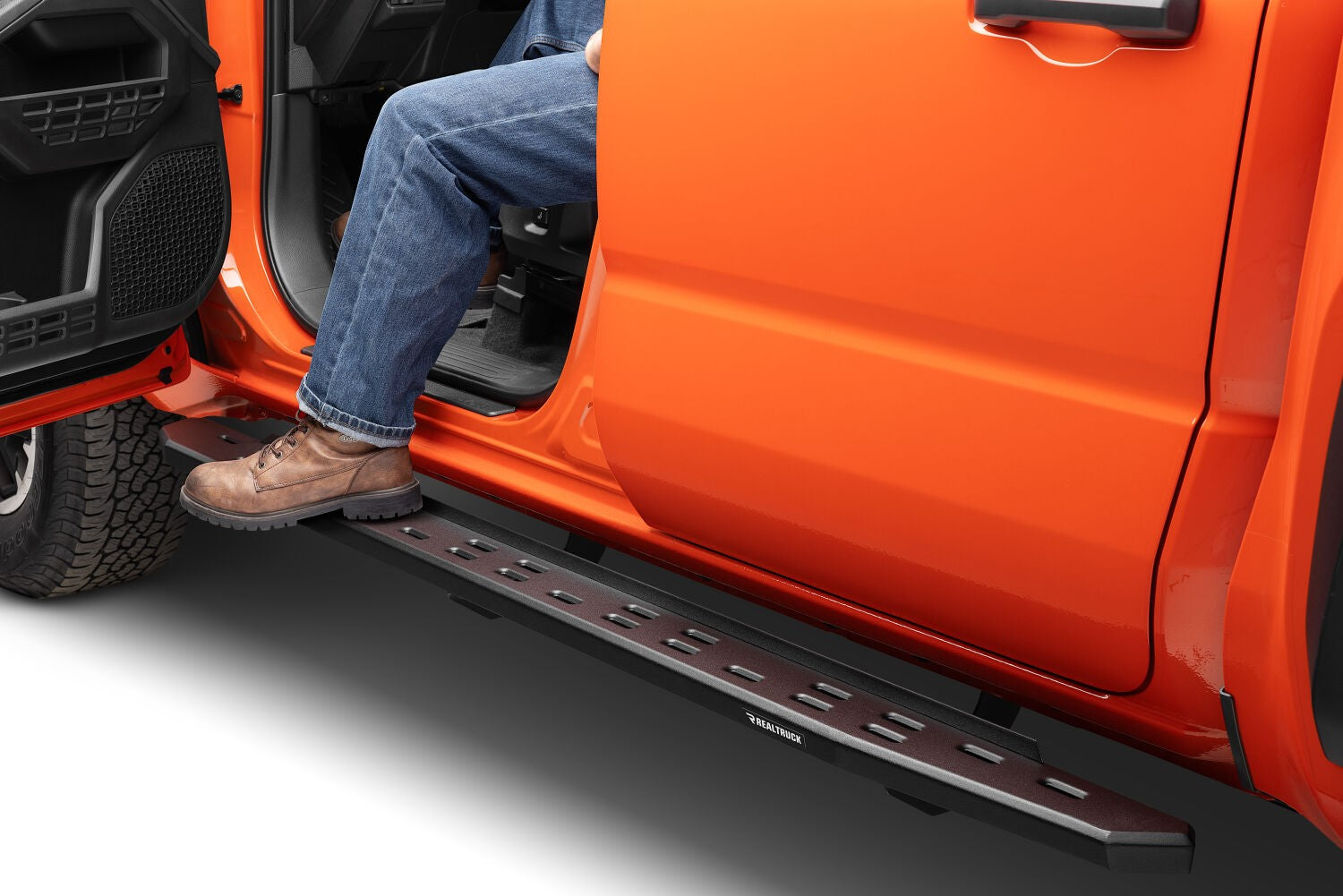 RB30 Slim Line Running Boards W/Bracket Kit Text Black 2024-2026 Toyota Tacoma Go Rhino-3