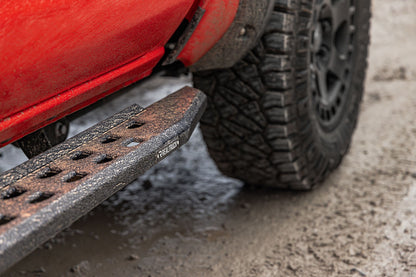 RB30 Slim Line Running Boards W/Bracket Kit Bedliner 2024-2025 Toyota Tacoma Go Rhino-3