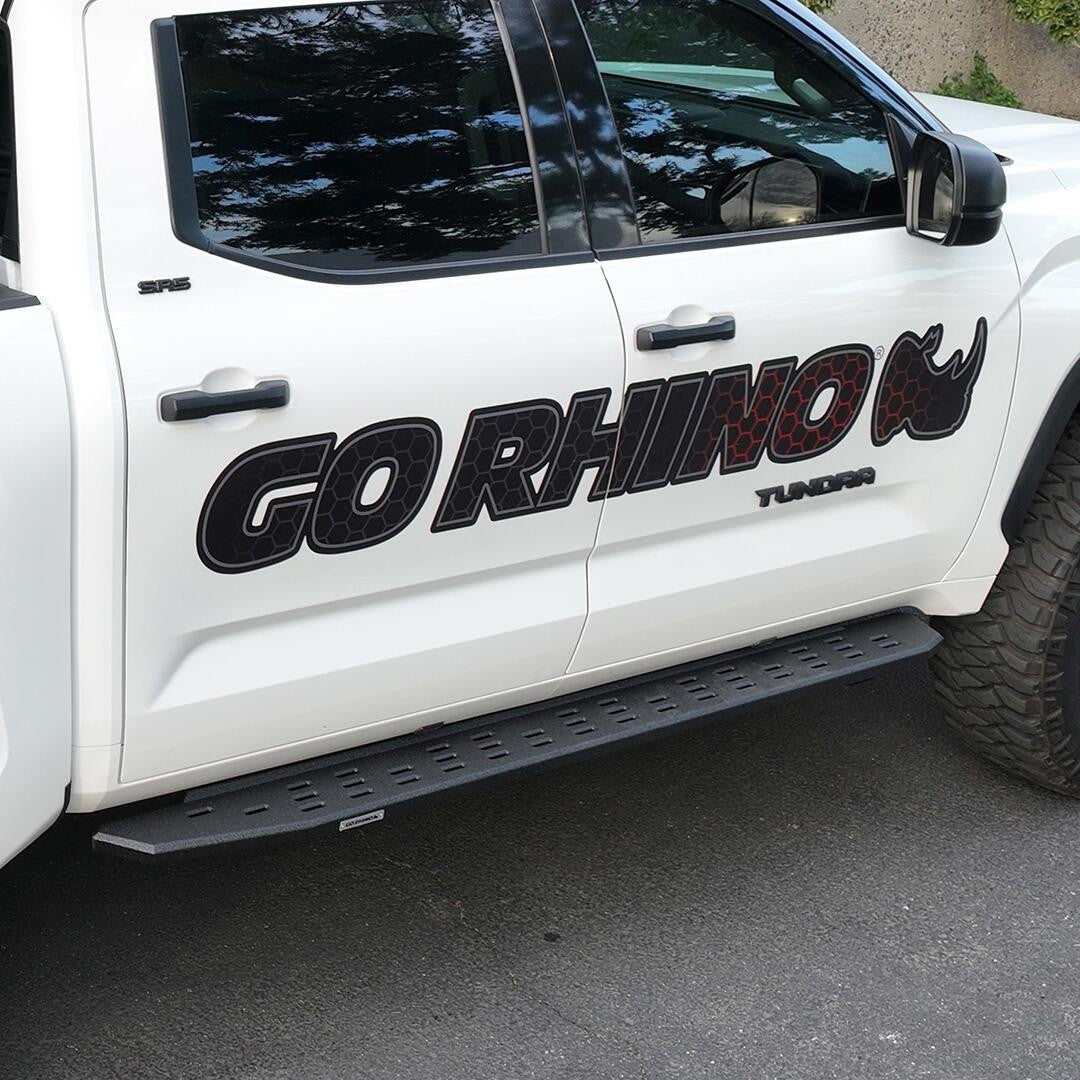 RB30 Running Boards with Mounting Bracket Kit Protective Bedliner Coating 2022-2025 Toyota Tundra Go Rhino-1