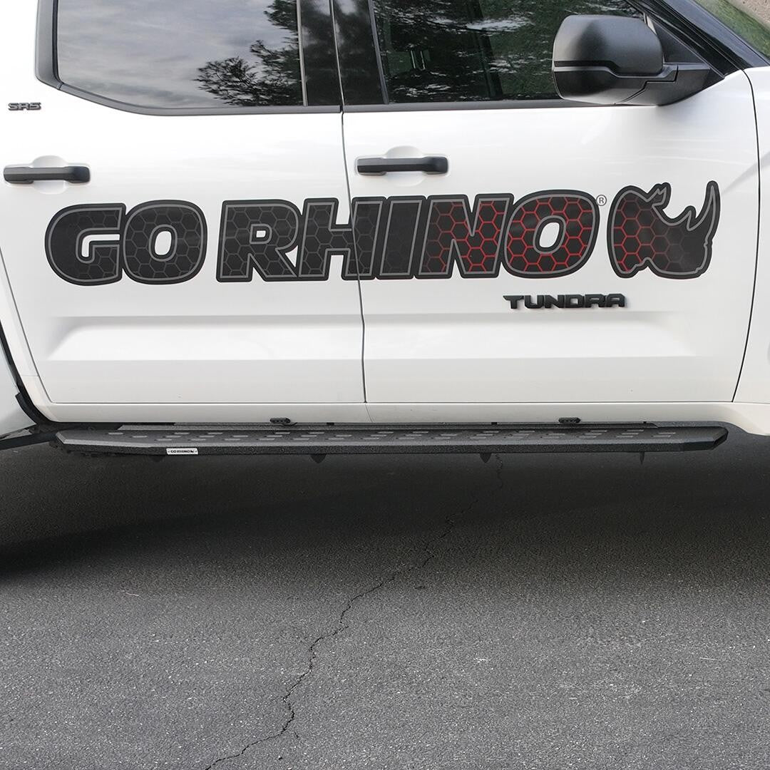 RB30 Running Boards with Mounting Bracket Kit Protective Bedliner Coating 2022-2025 Toyota Tundra Go Rhino-3
