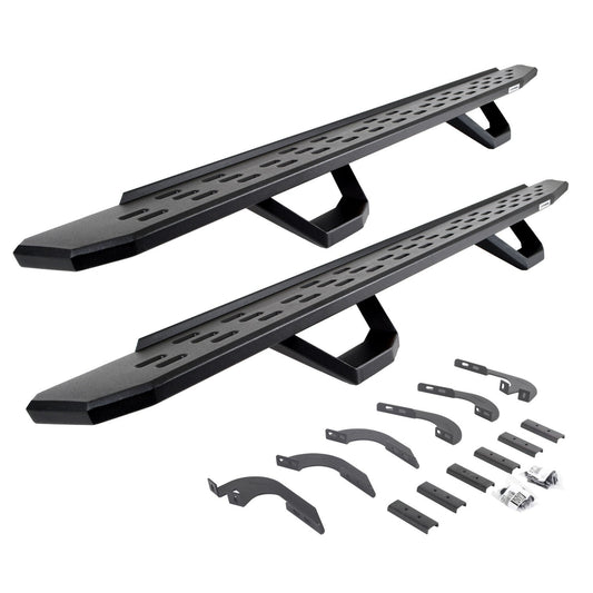 RB30 Running Boards W/Bracket 2 Pairs DropSteps Kit Textured Black For 2024-2026 Lexus GX550 2024-2026 Toyota Land Cruiser Go Rhino