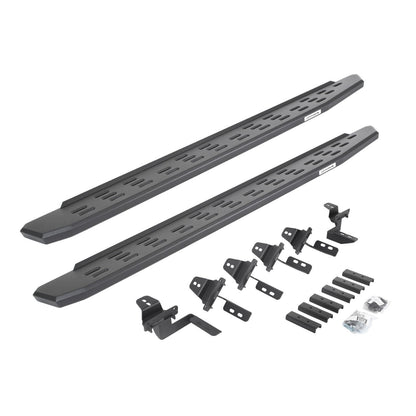 RB30 Running Boards with Mounting Bracket Kit Textured Black For 2007-2018 Jeep Wrangler JK 4 Door Go Rhino
