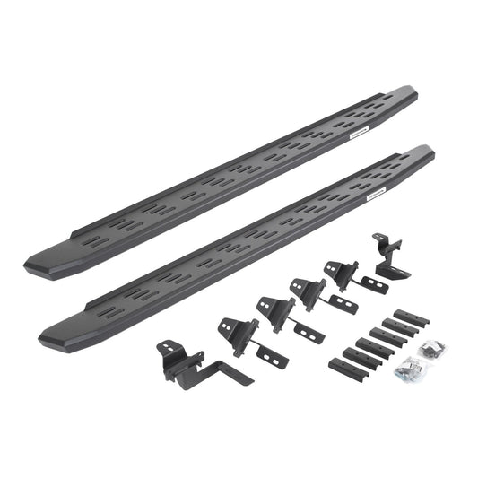 RB30 Running Boards with Mounting Bracket Kit Textured Black For 2007-2018 Jeep Wrangler JK 4 Door Go Rhino