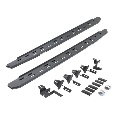 RB30 Slim Line Running Boards with Mounting Bracket Kit Textured Black For 2007-2018 Jeep Wrangler JK 4 door Go Rhino