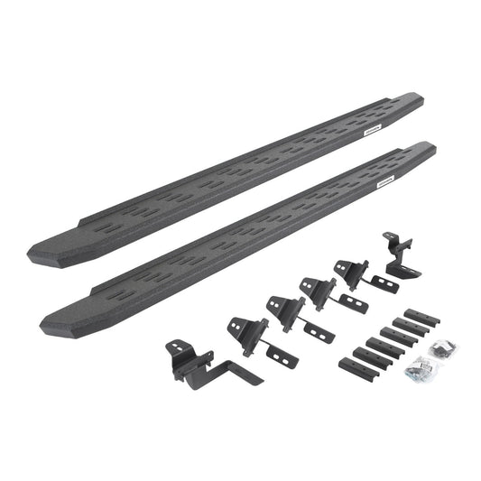 RB30 Running Boards with Mounting Bracket Kit Protective Bedliner Coating For 2007-2018 Jeep Wrangler JK 4 Door Go Rhino