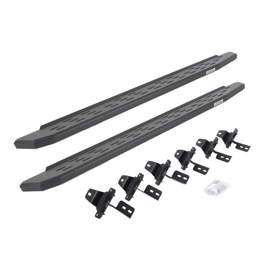 RB30 Running Boards with Mounting Bracket Kit Textured Black For 2018-2025 Jeep Wrangler JL 4 Door Go Rhino