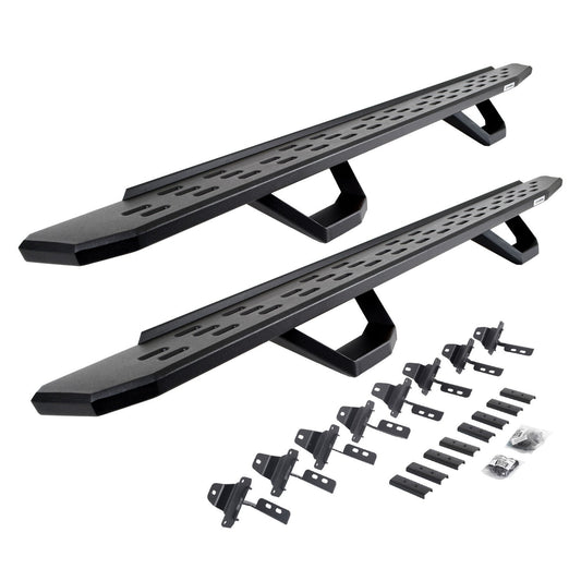 RB30 Running Boards with Mounting Brackets & 2 Pairs of Drops Steps Kit Textured Black 2020-2025 Jeep Gladiator Go Rhino