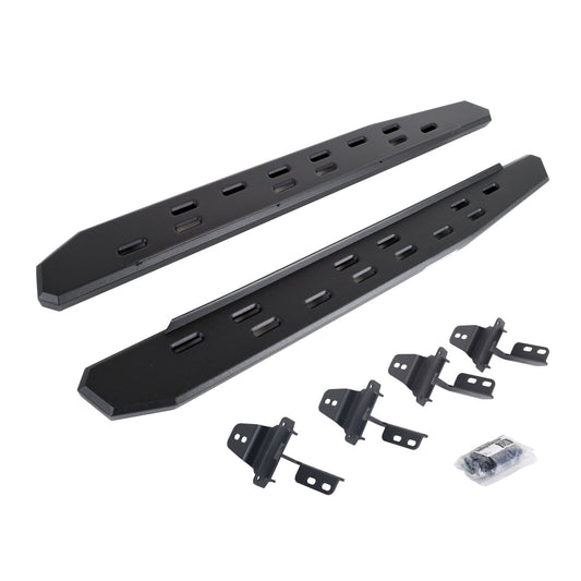 RB30 Slim Line Running Boards with Mounting Bracket Kit Textured Black For 2007-2018 Jeep Wrangler JK 2 Door Go Rhino