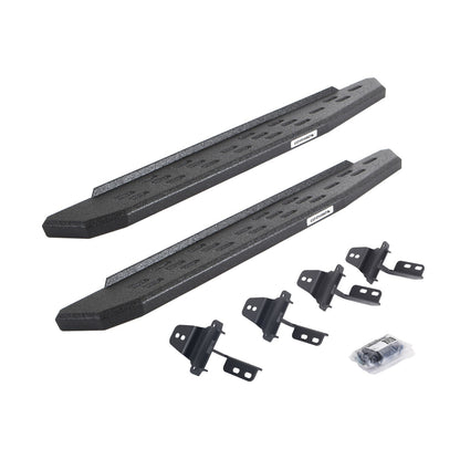 RB30 Running Boards with Mounting Bracket Kit Protective Bedliner Coating For 2007-2018 Jeep Wrangler JK 2 door Go Rhino