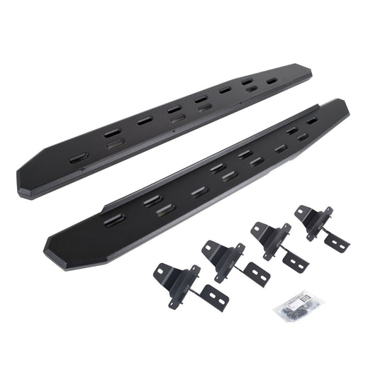 RB30 Slim Line Running Boards with Mounting Bracket Kit Textured Black For 2018-2025 Jeep Wrangler JL 2 Door Go Rhino
