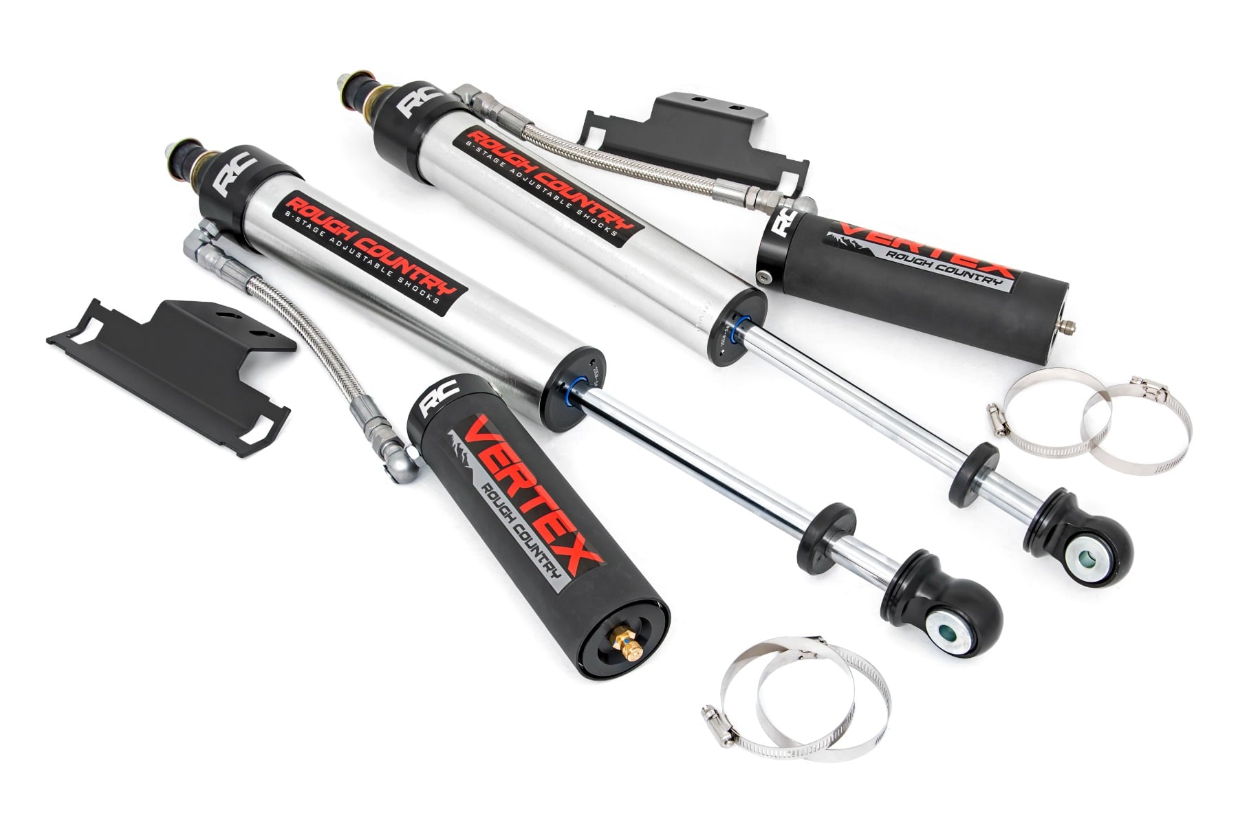 Vertex 2.5 Reservoir Rear Shocks 3 Inch Toyota Tacoma 2WD/4WD (2005-2023) Rough Country