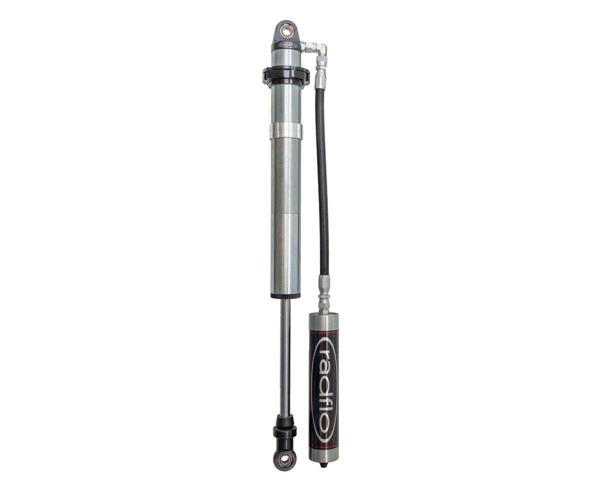 2.5 Inch Coilover With Reservoir 90 DEG Fitting Radflo