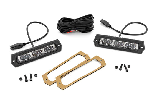 6 Inch Chrome Series LED Lights | Flush Mount | Pair Rough Country