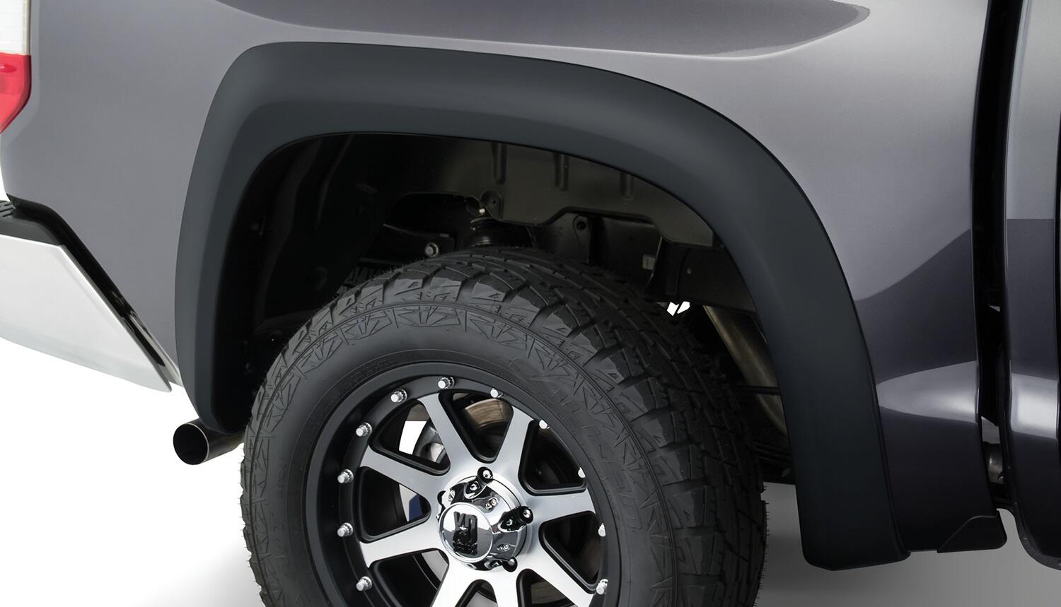 Black Extendafender Style Smooth Finish Rear Fender Flares For 2004-2015 Nissan Titan W/O Lock Box Bushwacker