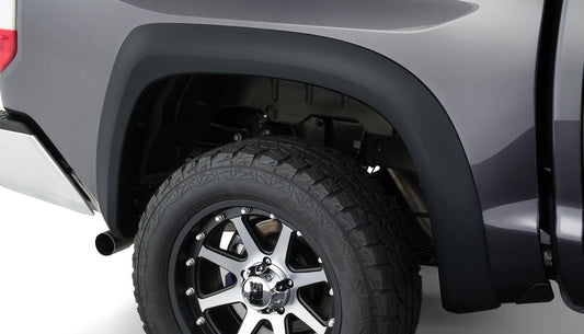 Black Extendafender Style Smooth Finish Rear Fender Flares For 2004-2015 Nissan Titan W/Lock Box Bushwacker
