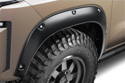 Black Pocket/Rivet Style Smooth Finish Front Fender Flares For 22-26 Nissan Frontier Bushwacker-1