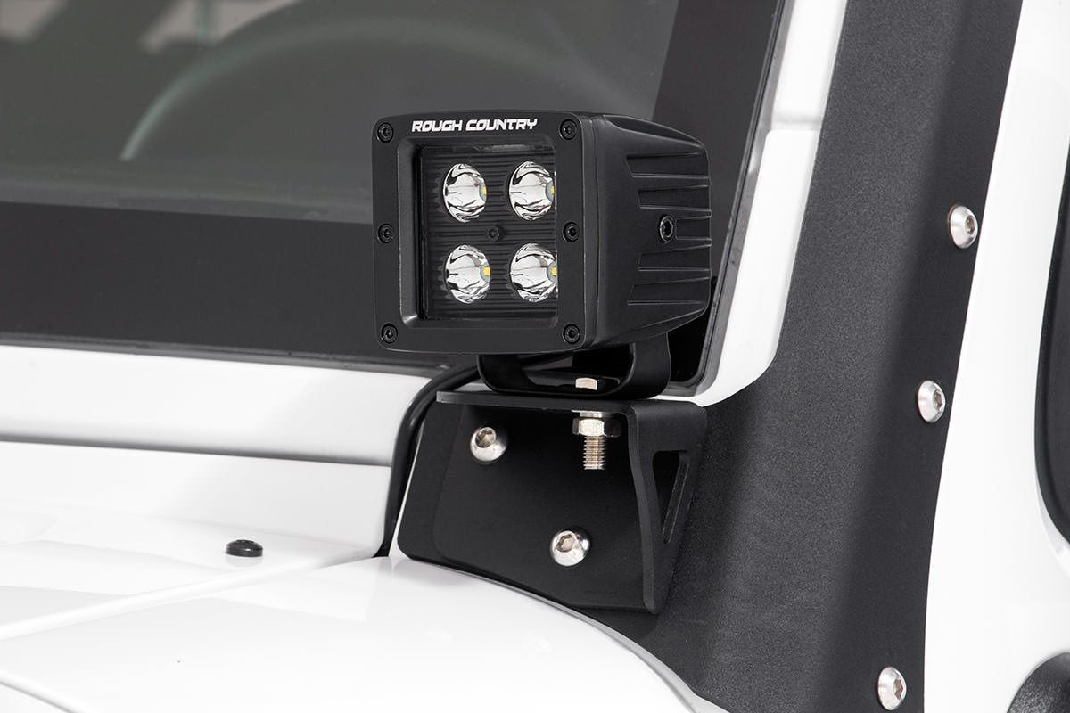 Jeep Lower Windshield Light Mounts 07-18 Wrangler JK Rough Country-4
