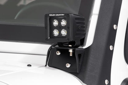 Jeep Lower Windshield Light Mounts 07-18 Wrangler JK Rough Country-4