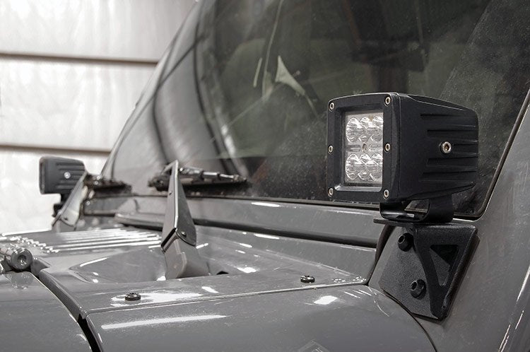 Jeep Lower Windshield Light Mounts 07-18 Wrangler JK Rough Country-6