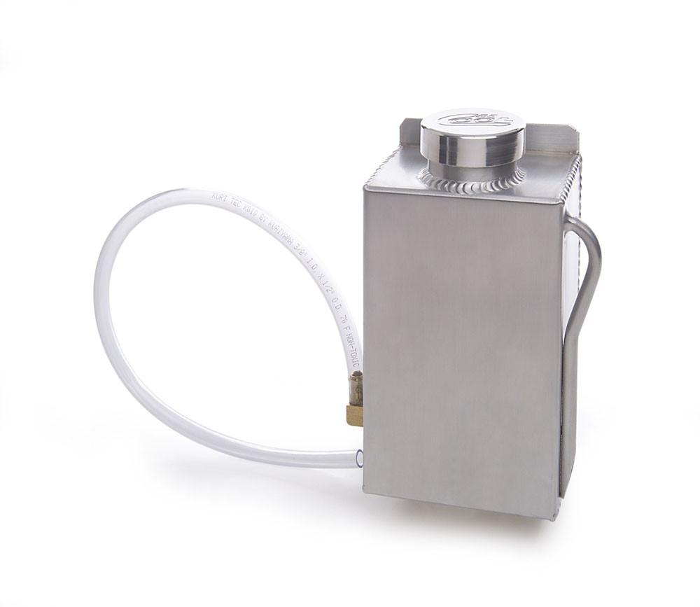 Vertical Coolant Recovery Tank & Cap 8 x 5 X 3 1/2 Inch w/Passenger Inlet Fabricated Aluminum Radiator Be Cool