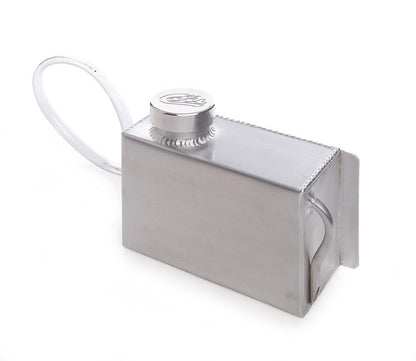 Horizontal Coolant Recovery Tank & Cap 8 x 5 X 3 1/2 Inch w/Passenger Inlet Fabricated Aluminum Radiator Be Cool
