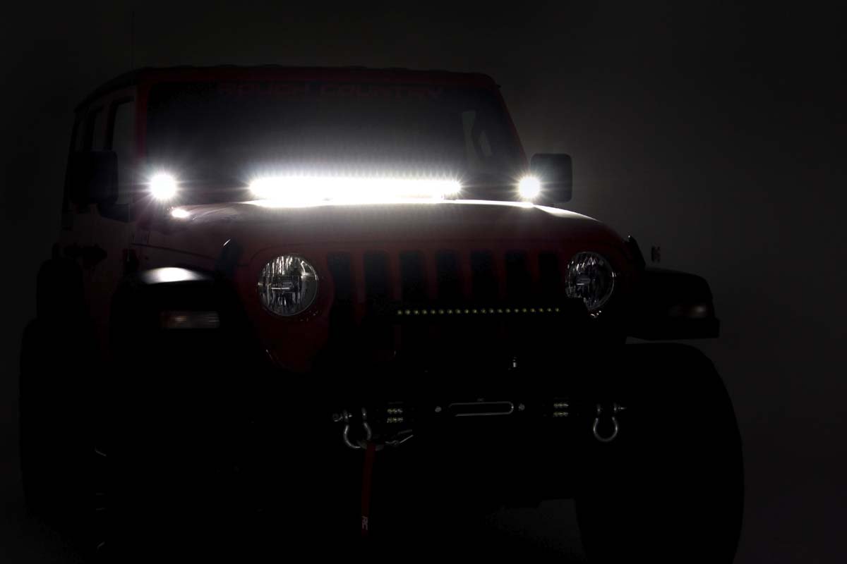 Jeep 2 Inch LED Cube Easy-Mount Kit 18-20 Wrangler JL/20 Gladiator-Black Series Rough Country-11