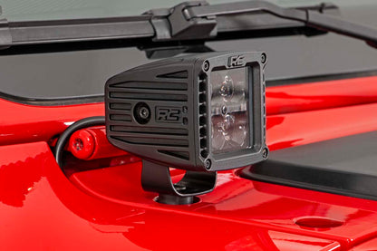 Jeep 2 Inch LED Cube Easy-Mount Kit 18-20 Wrangler JL/20 Gladiator-Black Series Rough Country-2