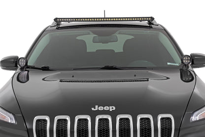 LED Light Kit Ditch Mount 2 Inch Black Pair Amber DRL Jeep Cherokee KL (14-21) Rough Country-2